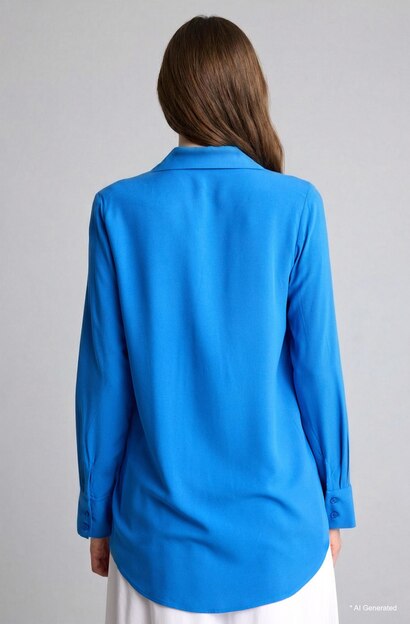Regular Fit Shirt Collar Long Sleeve Tunic
