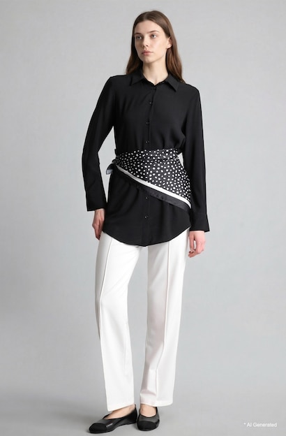 Regular Fit Shirt Collar Long Sleeve Tunic