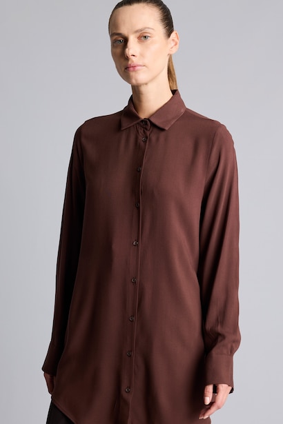 Regular Fit Düğmeli Uzun Kollu Tunik