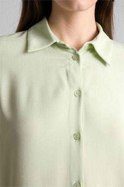 Regular Fıt Gömlek Yaka Uzun Kollu Tunik