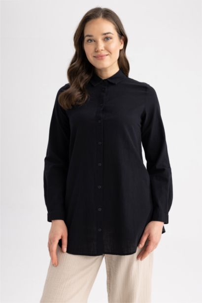 Regular Fit Cotton Long Sleeve Tunic