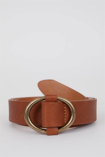 Women Oval Buckle Jean Belt