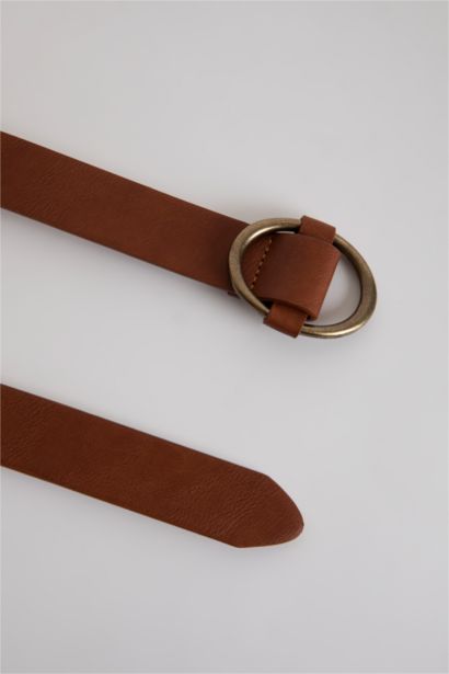 Women Oval Buckle Jean Belt