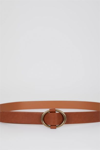 Women Oval Buckle Jean Belt