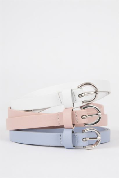 Kadın Oval Toka 3'lü Jean Kemeri