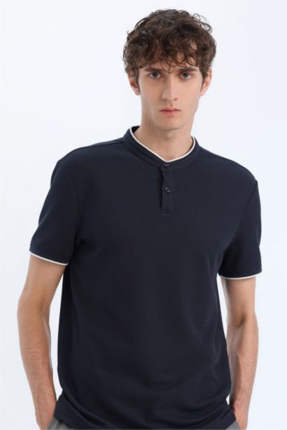 Slim Fit Dog Collar Polo T-Shirt