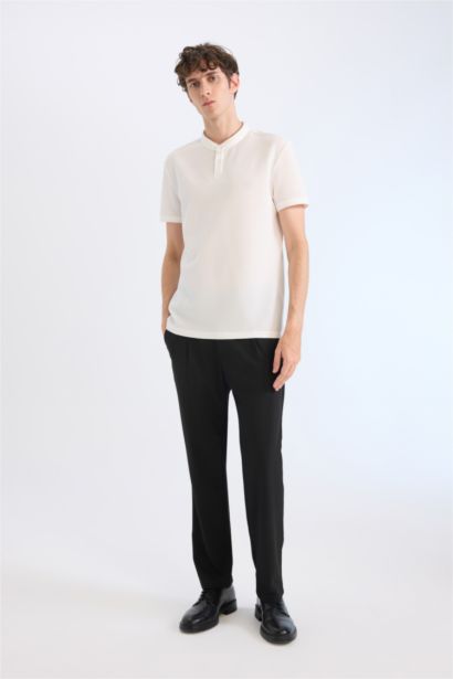 Slim Fit Dog Collar Polo T-Shirt