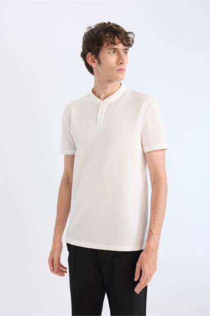 Slim Fit Dog Collar Polo T-Shirt