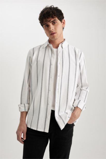 қалыпты пішім жолақ Ұзын жеңді көйлек