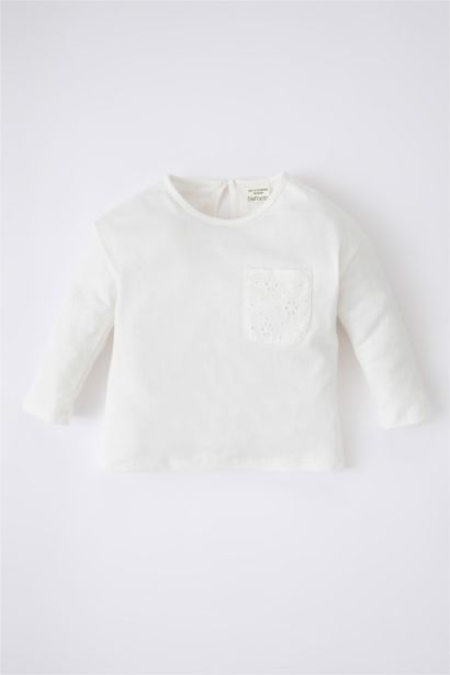 Baby Girls Regular Fit Crew Neck Long Sleeved T-Shirt