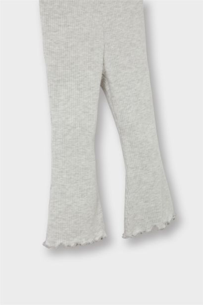 سروال ضيق بناتي برجل واسع مضلع