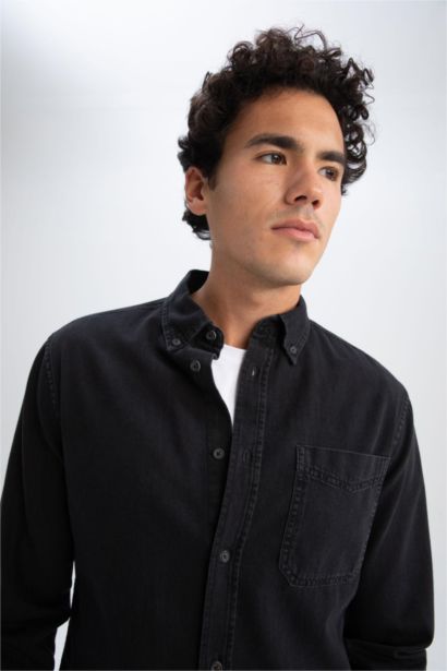 слим пішімі Ұзын жеңді көйлек