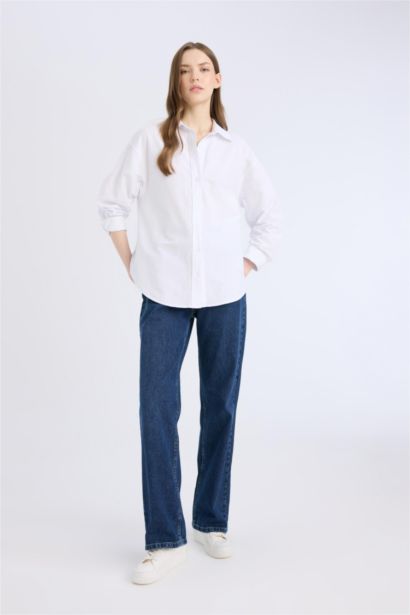 قميص ردن طويل أوكسفورد اوفر سايز