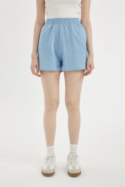 Regular Fit Thick Sweatshirt Fabric Regular Hem Shorts