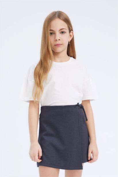 Футболка с коротким рукавом и круглым вырезом для девочек, Relax Fit