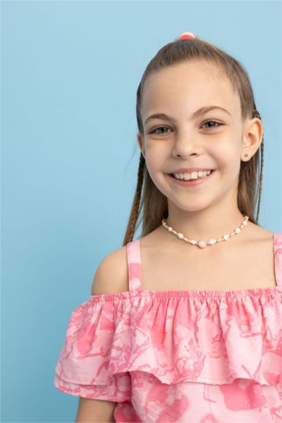 بلوزة بناتي منقوش بحمالات