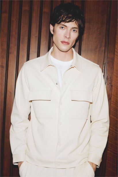 جاكيت قميص قصة عادية بياخة بولو