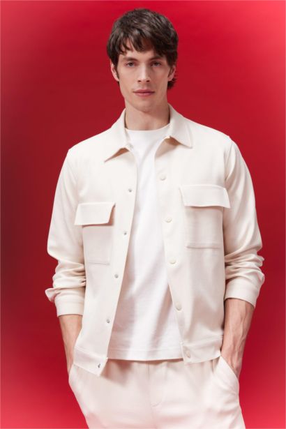 جاكيت قميص قصة عادية بياخة بولو