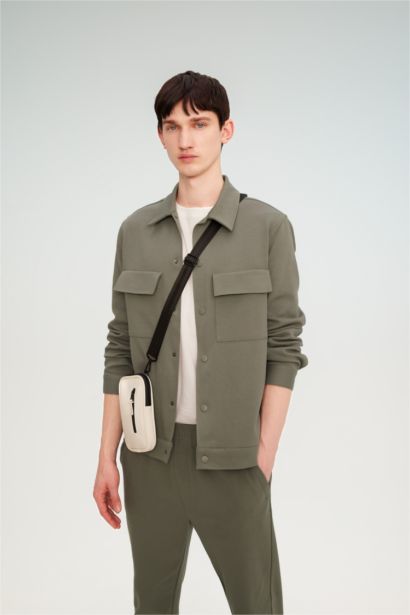 جاكيت قميص قصة عادية بياخة بولو