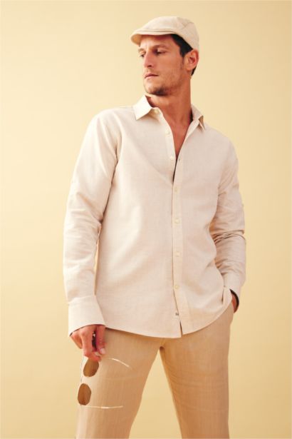 Рубашка приталенного кроя с длинным рукавом