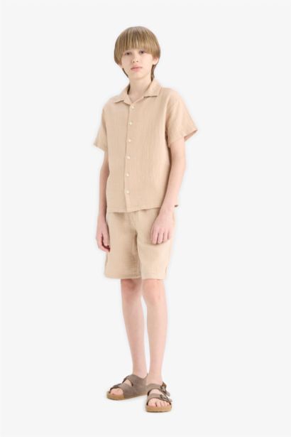 Boy Regular Fit Muslin Shorts