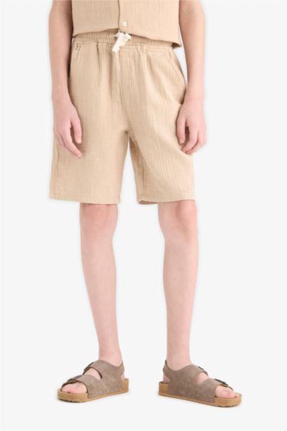 Boy Regular Fit Muslin Shorts