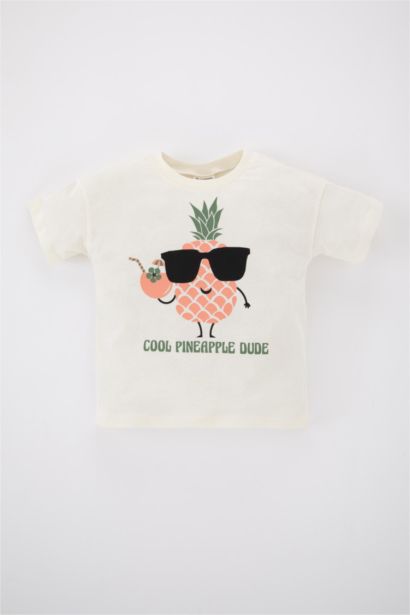 Baby Boy Fruit Patterned Short Sleeve T-Shirt