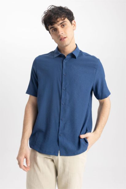 Relax Fit Viscose Short Sleeve Shirt