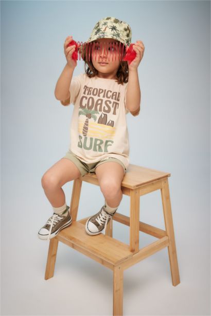 Baby Boy Palm Pattern Short Sleeve T-Shirt