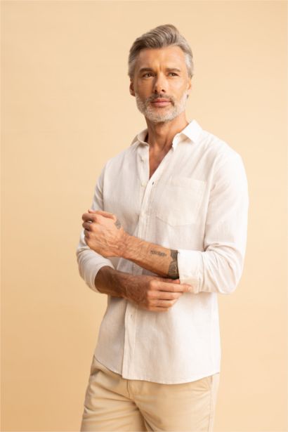 Рубашка стандартного кроя с длинным рукавом