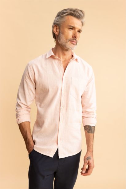 Рубашка стандартного кроя с длинным рукавом