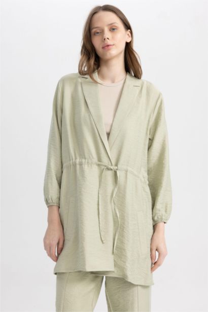 Relax Fit Shirt Collar Long Sleeve Tunic