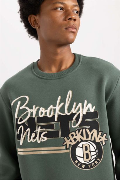 Свитшот NBA Brooklyn Nets с круглым вырезом, DeFactoFit