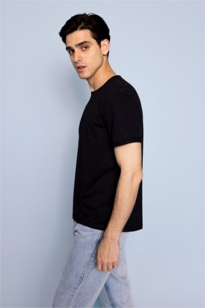 Regular Fit Crew Neck Basic Short Sleeve T-Shirt