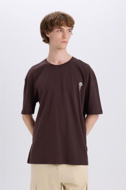 Oversize Crew Neck Back Printed T-Shirt