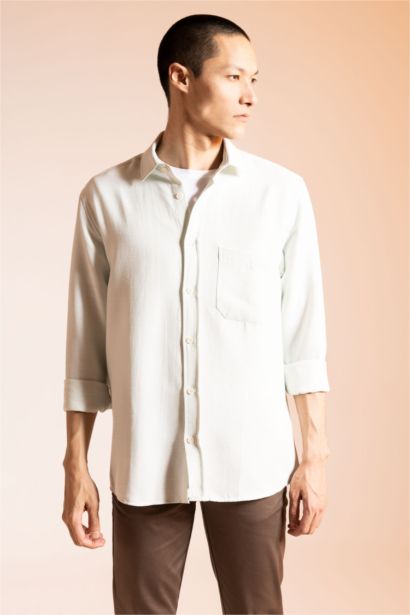 поло жаға мақта Ұзын жеңді көйлек