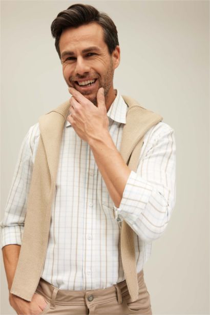 жейде мойыны чек торлы құрылым Ұзын жеңді көйлек