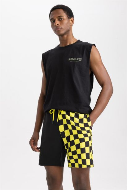 Stretchy Textured Knee Length Swimming Shorts