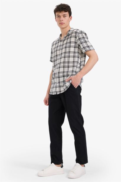 Cotton Jogger Fit Tie Waist Elastic Slim Leg Trousers