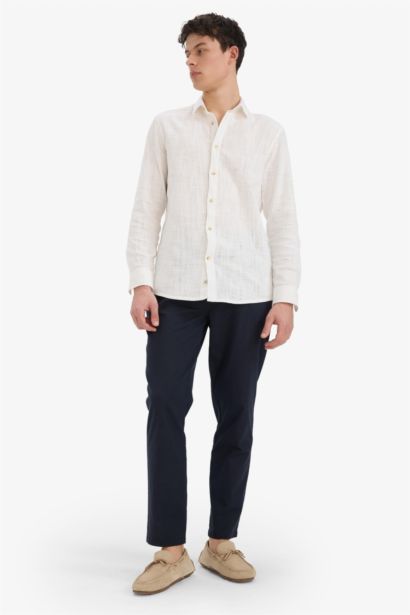 %100 Pamuk Jogger Fit Beli Bağcıklı Lastikli Dar Paça Cepli Pantolon