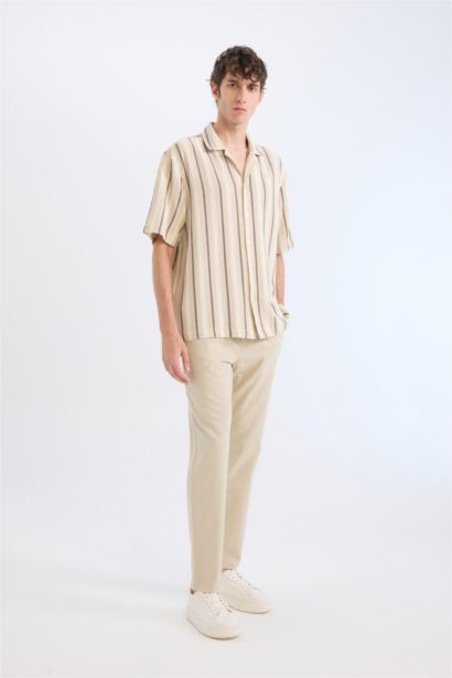 بنطلون جوجر صيفي قطن برجل ضيقة وخصر مطاطي