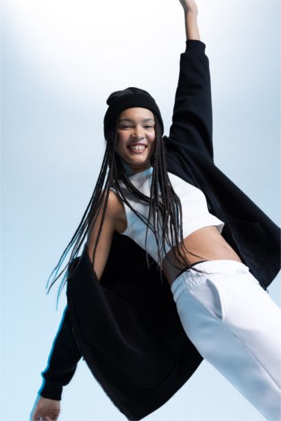 Oversize Fit Thick Sweatshirt Fabric Cardigan