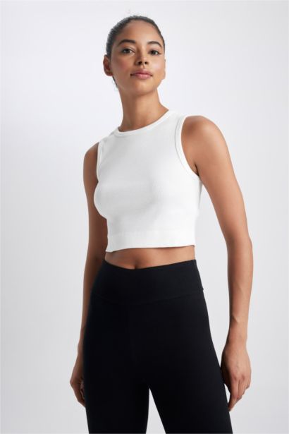 DeFactoFit Crew Neck Crop Sports Tank Top