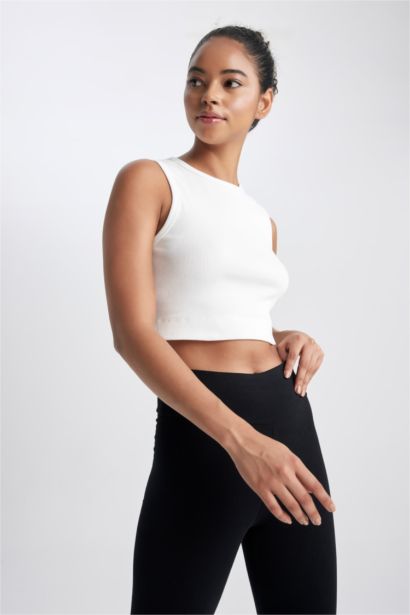DeFactoFit Crew Neck Crop Sports Tank Top