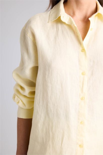 Oversıze Keten Gömlek