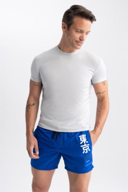 Short De Bain Tissé Imprimé Courte Longueur