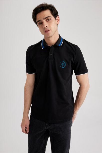 تيشيرت بولو مطبوع قصة عادية