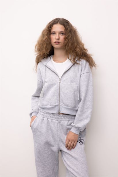 Standard Fit Basic Zip-Up Hoodie