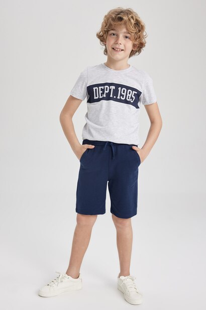 Boy Regular Fit Thin Sweatshirt Fabric 2-Pack Shorts