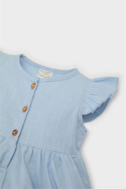 Поплиновое платье для девочек с короткими рукавами